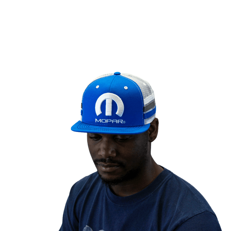 Marwin Sports Mopar Logo Embroidered 6 Panel Hat - Blue/White - Marwin Sports