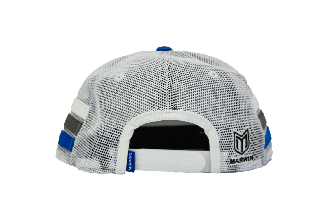 Marwin Sports Mopar Logo Embroidered 6 Panel Hat - Blue/White - Marwin Sports