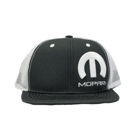 Marwin Sports Mopar Logo Embroidered 6 Panel Hat - Charcoal Grey/White - Marwin Sports