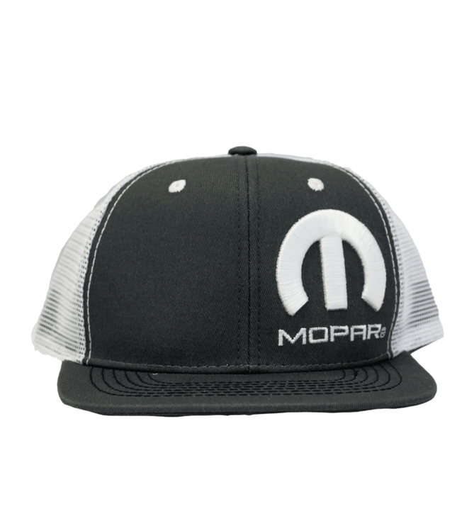 Marwin Sports Mopar Logo Embroidered 6 Panel Hat - Charcoal Grey/White - Marwin Sports