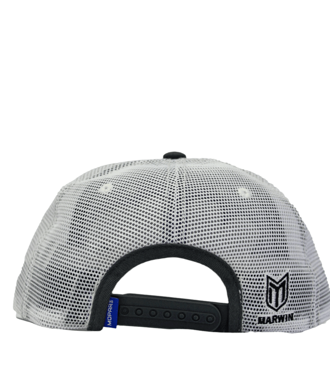 Marwin Sports Mopar Logo Embroidered 6 Panel Hat - Charcoal Grey/White - Marwin Sports