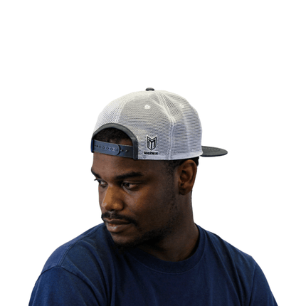 Marwin Sports Mopar Logo Embroidered 6 Panel Hat - Charcoal Grey/White - Marwin Sports