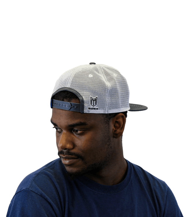Marwin Sports Mopar Logo Embroidered 6 Panel Hat - Charcoal Grey/White - Marwin Sports