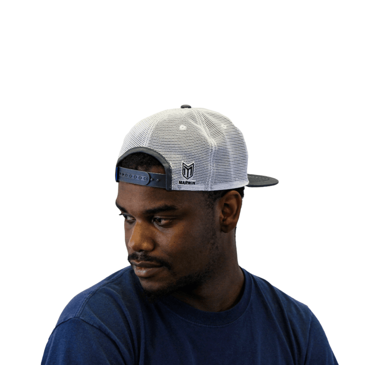 Marwin Sports Mopar Logo Embroidered 6 Panel Hat - Charcoal Grey/White - Marwin Sports