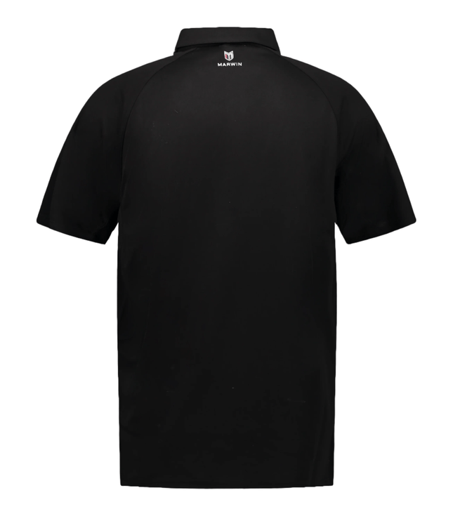 Marwin Sports Poly Button Men's Polo - Black - Marwin Sports