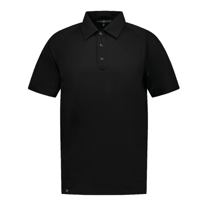 Marwin Sports Poly Button Men's Polo - Black - Marwin Sports