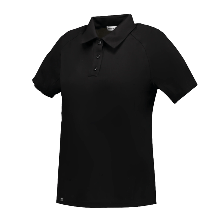 Marwin Sports Poly Button Women's Polo - Black - Marwin Sports