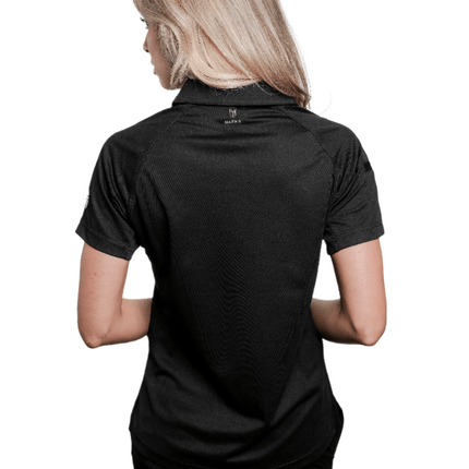 Marwin Sports Poly Button Women's Polo - Black - Marwin Sports