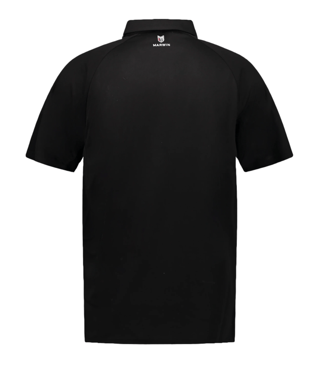 Marwin Sports Poly Zipper Men's Polo - Black - Marwin Sports