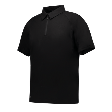 Marwin Sports Poly Zipper Men's Polo - Black - Marwin Sports