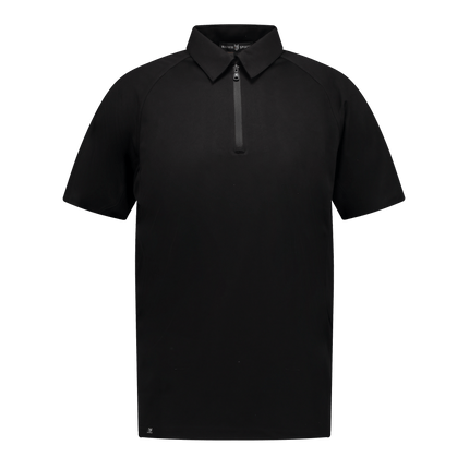 Marwin Sports Poly Zipper Men's Polo - Black - Marwin Sports