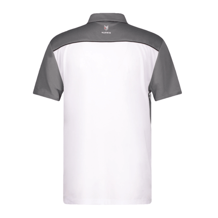 Marwin Sports Poly Zipper Men's Polo - White/Grey/Black - Marwin Sports