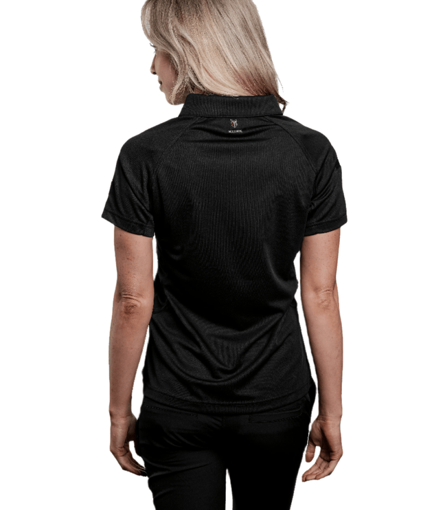 Marwin Sports Poly Zipper Women's Polo - Black - Marwin Sports