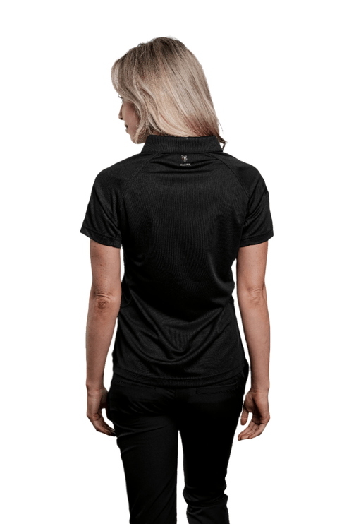 Marwin Sports Poly Zipper Women's Polo - Black - Marwin Sports