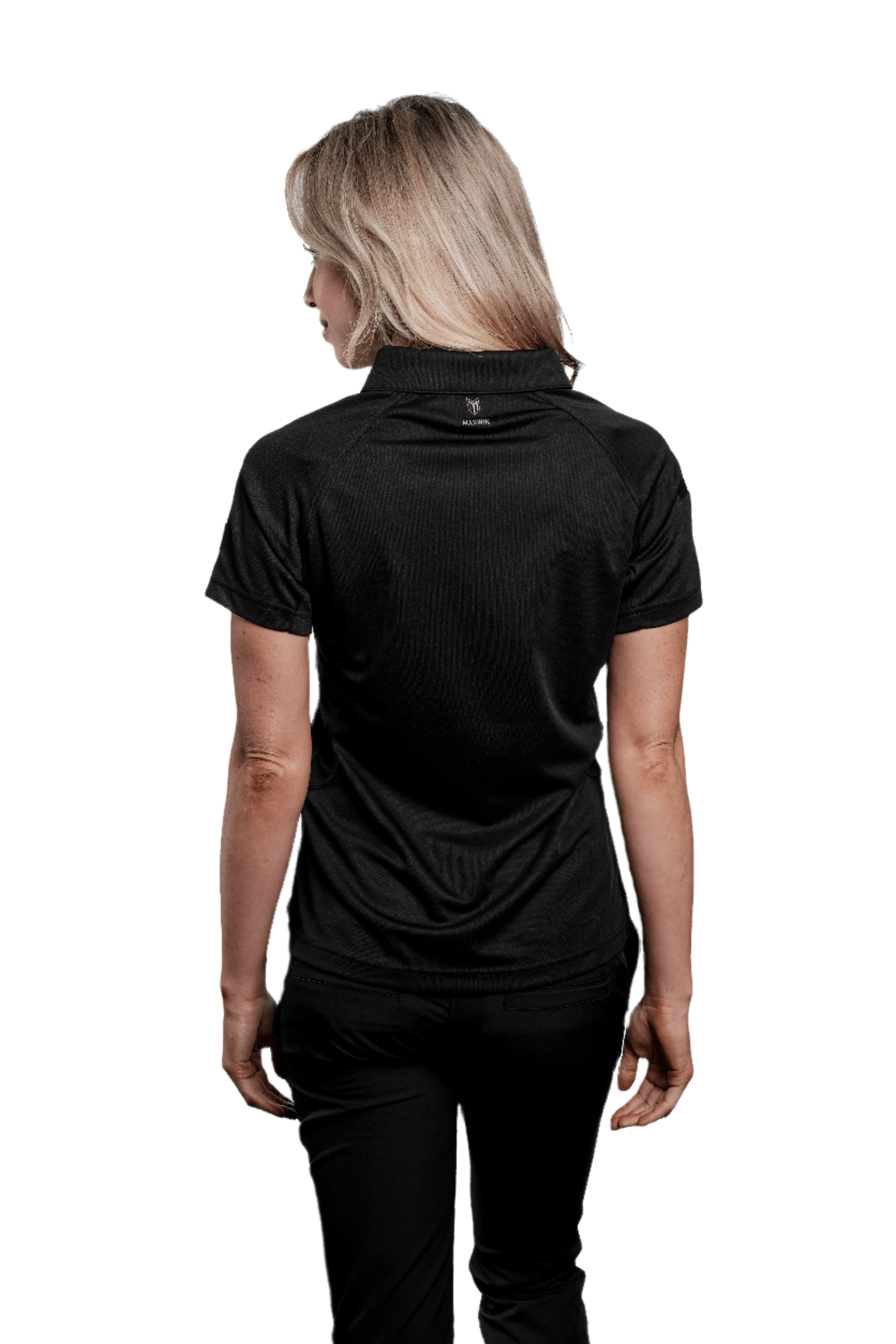 Marwin Sports Poly Zipper Women's Polo - Black - Marwin Sports