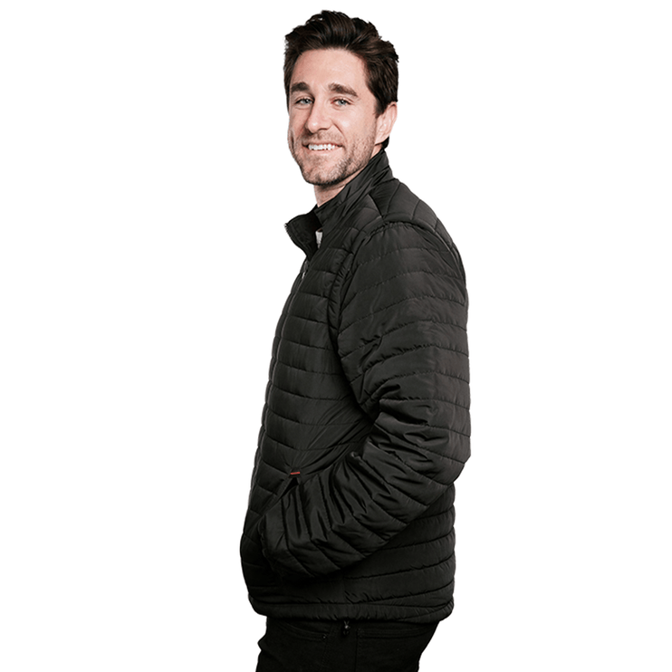 Marwin Sports Puffer Men's Jacket Removable Arms - Black - Marwin Sports
