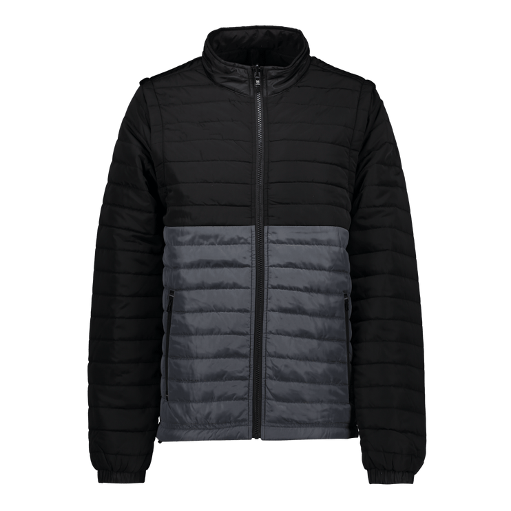 Marwin Sports Puffer Men's Jacket Removable Arms - Black/Grey - Marwin Sports