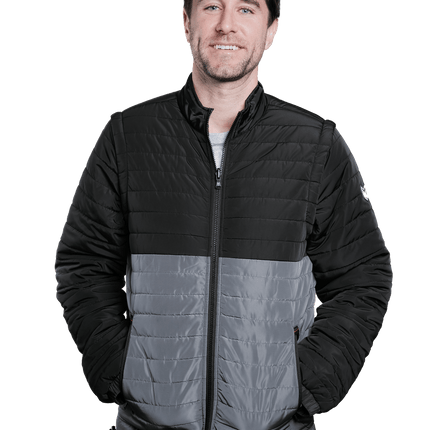 Marwin Sports Puffer Men's Jacket Removable Arms - Black/Grey - Marwin Sports