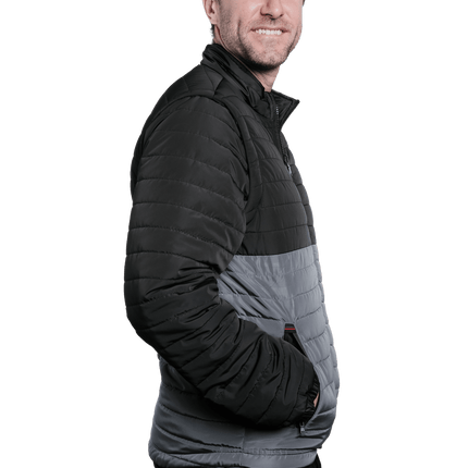 Marwin Sports Puffer Men's Jacket Removable Arms - Black/Grey - Marwin Sports