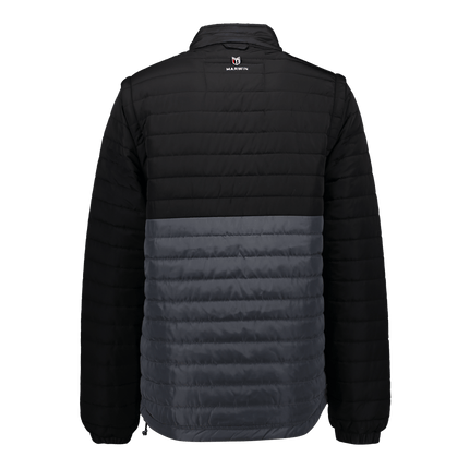 Marwin Sports Puffer Men's Jacket Removable Arms - Black/Grey - Marwin Sports