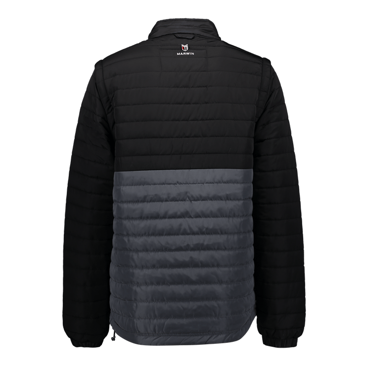 Marwin Sports Puffer Men's Jacket Removable Arms - Black/Grey - Marwin Sports