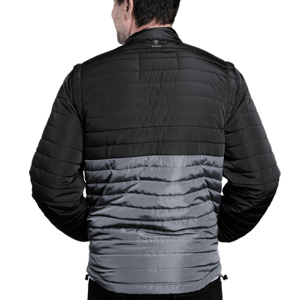 Marwin Sports Puffer Men's Jacket Removable Arms - Black/Grey - Marwin Sports