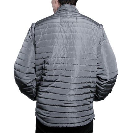 Marwin Sports Puffer Men's Jacket Removable Arms - Grey - Marwin Sports