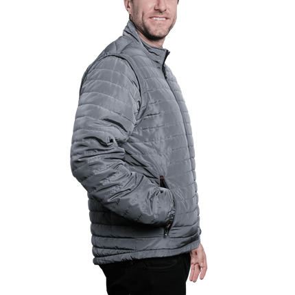 Marwin Sports Puffer Men's Jacket Removable Arms - Grey - Marwin Sports