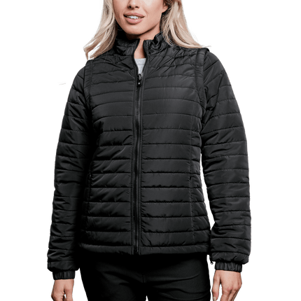 Marwin Sports Puffer Women's Jacket Removable Arms - Black - Marwin Sports