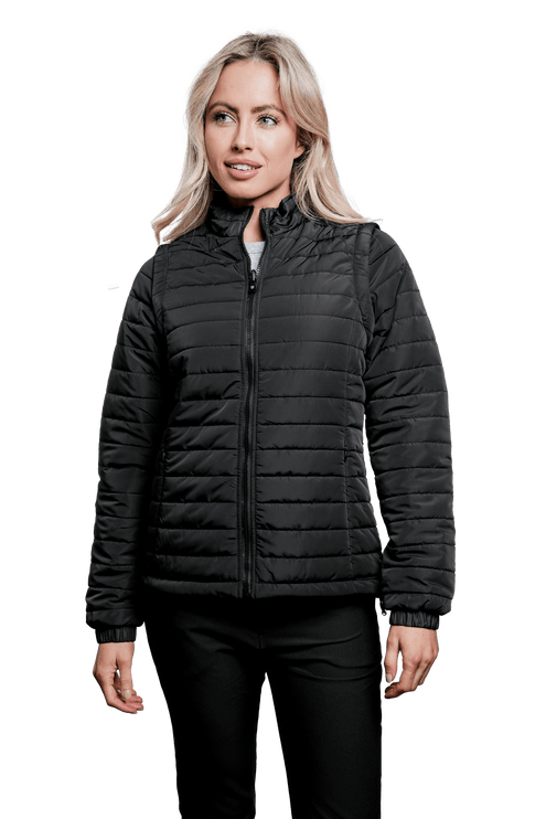 Marwin Sports Puffer Women's Jacket Removable Arms - Black - Marwin Sports