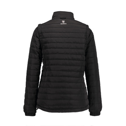 Marwin Sports Puffer Women's Jacket Removable Arms - Black - Marwin Sports