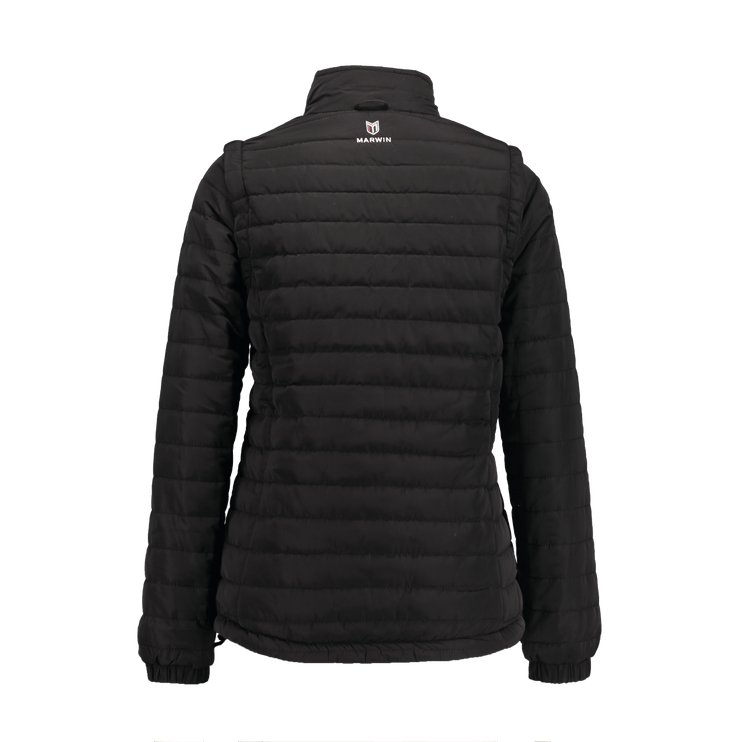 Marwin Sports Puffer Women's Jacket Removable Arms - Black - Marwin Sports
