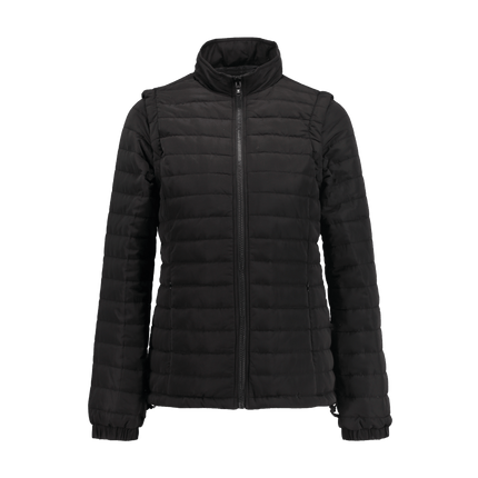 Marwin Sports Puffer Women's Jacket Removable Arms - Black - Marwin Sports