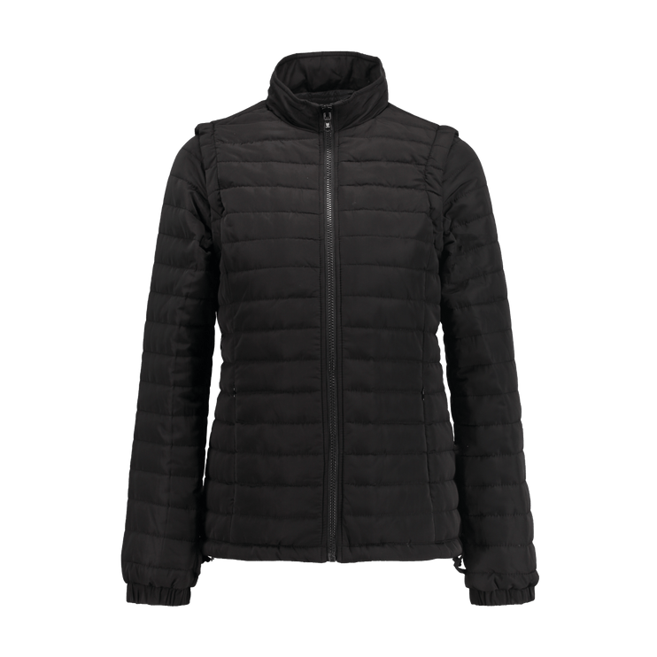 Marwin Sports Puffer Women's Jacket Removable Arms - Black - Marwin Sports