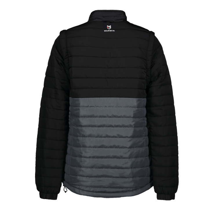Marwin Sports Puffer Women's Jacket Removable Arms - Black/Grey - Marwin Sports