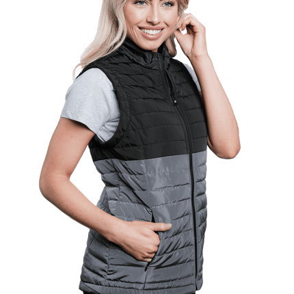 Marwin Sports Puffer Women's Jacket Removable Arms - Black/Grey - Marwin Sports