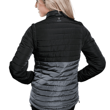 Marwin Sports Puffer Women's Jacket Removable Arms - Black/Grey - Marwin Sports