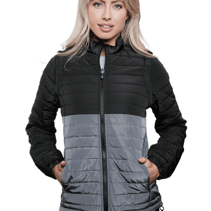 Marwin Sports Puffer Women's Jacket Removable Arms - Black/Grey - Marwin Sports