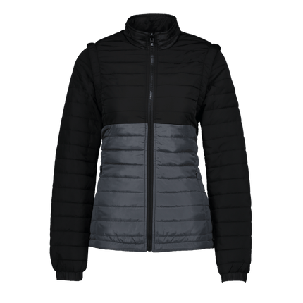 Marwin Sports Puffer Women's Jacket Removable Arms - Black/Grey - Marwin Sports