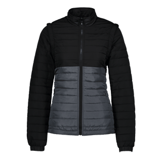 Marwin Sports Puffer Women's Jacket Removable Arms - Black/Grey - Marwin Sports