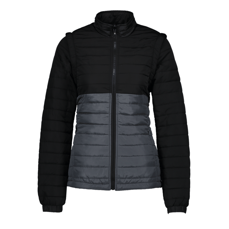 Marwin Sports Puffer Women's Jacket Removable Arms - Black/Grey - Marwin Sports
