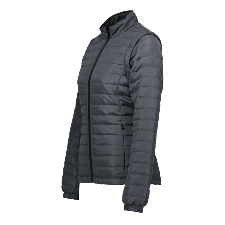 Marwin Sports Puffer Women's Jacket Removable Arms - Grey - Marwin Sports