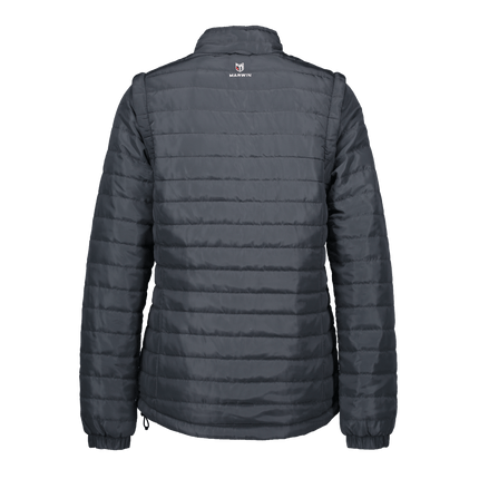 Marwin Sports Puffer Women's Jacket Removable Arms - Grey - Marwin Sports