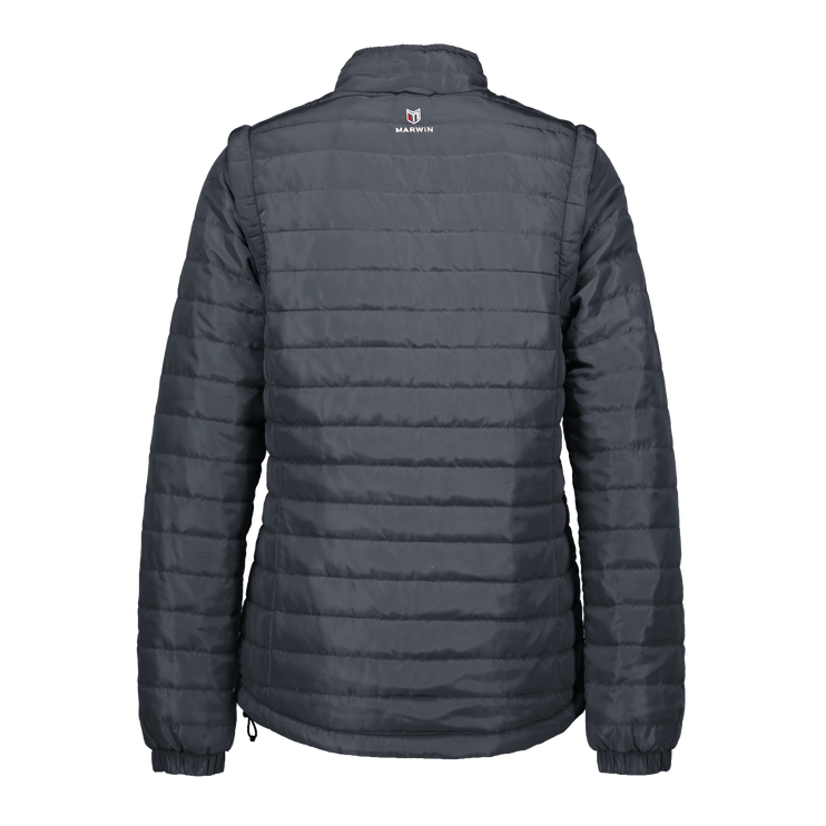 Marwin Sports Puffer Women's Jacket Removable Arms - Grey - Marwin Sports