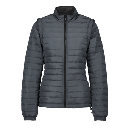 Marwin Sports Puffer Women's Jacket Removable Arms - Grey - Marwin Sports
