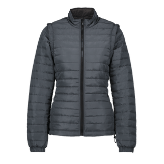 Marwin Sports Puffer Women's Jacket Removable Arms - Grey - Marwin Sports