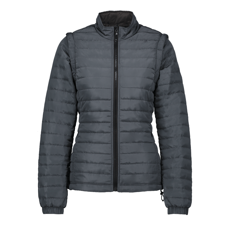 Marwin Sports Puffer Women's Jacket Removable Arms - Grey - Marwin Sports