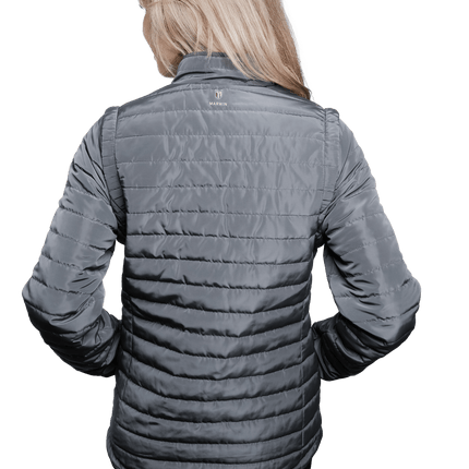 Marwin Sports Puffer Women's Jacket Removable Arms - Grey - Marwin Sports