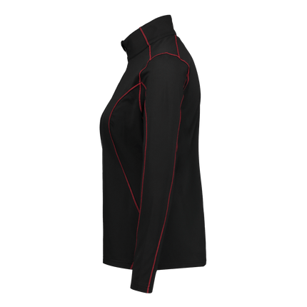 Marwin Sports Quarter Zip Women's Pullover - Black/Red - Marwin Sports