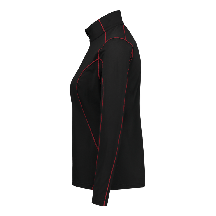 Marwin Sports Quarter Zip Women's Pullover - Black/Red - Marwin Sports
